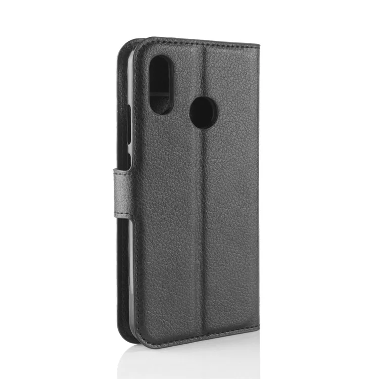 Litchi Texture Wallet Leather Protective Case for Huawei Y7 (2019) - Black-Cellmalls