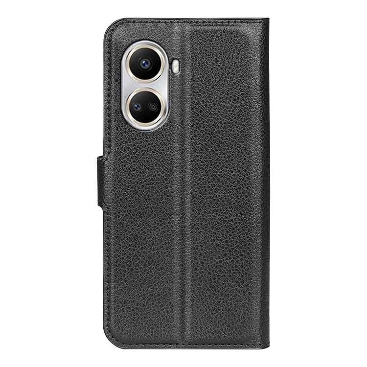 For Huawei nova 10 SE 4G Phone Case with Stand Wallet Litchi Texture PU Leather Folio Flip Magnetic Clasp Anti-scratch Smartphone Cover - Black-Cellmalls