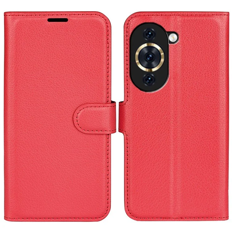 PU Leather Stand Phone Case for Huawei nova 10 4G, Litchi Texture Anti-wear Drop-proof Wallet Style Folio Flip Cover - Pink-Cellmalls