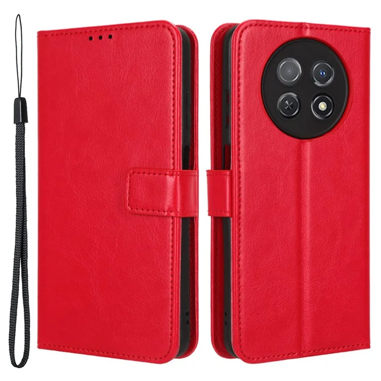 For Huawei nova Y91 4G / Enjoy 60X Crazy Horse Texture Flip Phone Case Stand Wallet PU Leather Phone Cover - Brown-Cellmalls