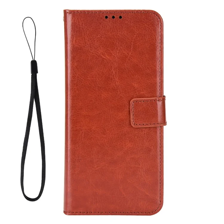 For Huawei nova Y91 4G / Enjoy 60X Crazy Horse Texture Flip Phone Case Stand Wallet PU Leather Phone Cover - Brown-Cellmalls