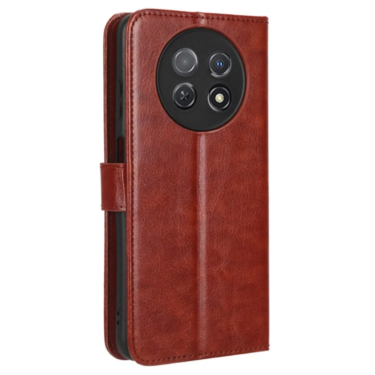 For Huawei nova Y91 4G / Enjoy 60X Crazy Horse Texture Flip Phone Case Stand Wallet PU Leather Phone Cover - Brown-Cellmalls