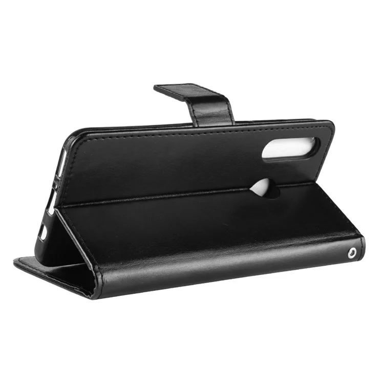 Crazy Horse Leather Stand Wallet Case for Huawei Honor 20i - Black-Cellmalls