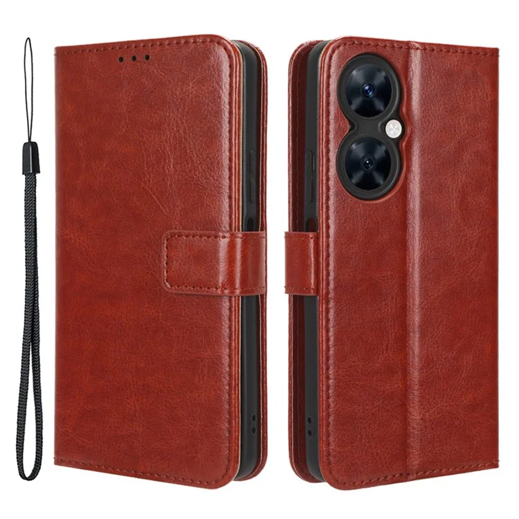 For Huawei Maimang 20 / nova 11i / Enjoy 60 Pro PU Leather Wallet Case Crazy Horse Texture Phone Cover with Stand - Black-Cellmalls