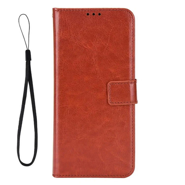 For Huawei Mate 50 4G PU Leather Case Crazy Horse Texture Magnetic Clasp Full Protection Phone Stand Wallet Cover - Brown-Cellmalls