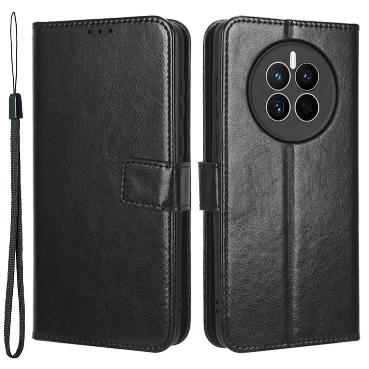 For Huawei Mate 50 4G PU Leather Case Crazy Horse Texture Magnetic Clasp Full Protection Phone Stand Wallet Cover - Brown-Cellmalls