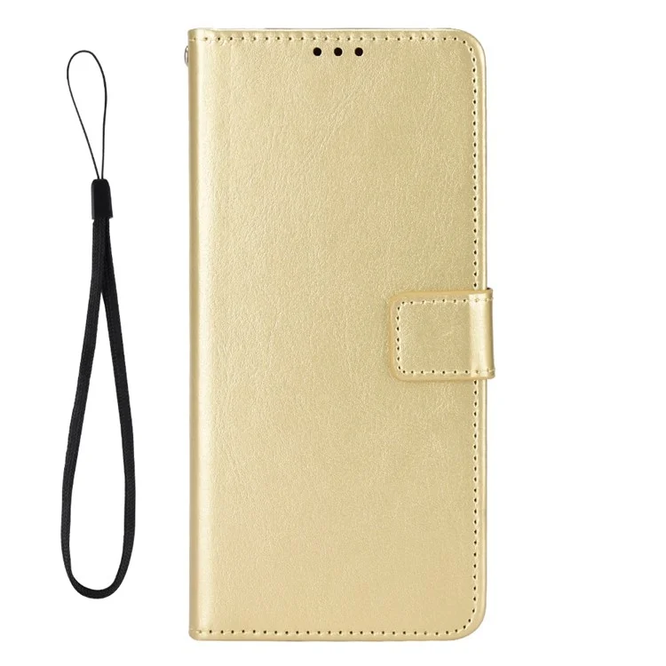 For Huawei Mate 50 Pro 4G Crazy Horse Texture Folio Flip PU Leather Anti-fingerprint Case Stand Wallet Phone Cover - Gold-Cellmalls