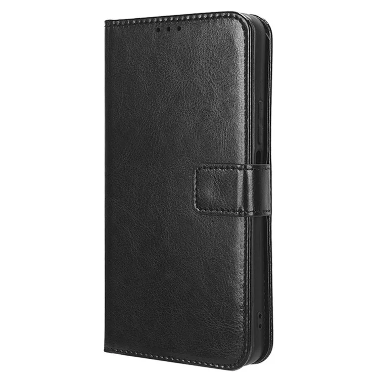 For Huawei Mate 60 Full Protection Phone Case Crazy Horse Texture Leather Stand Wallet Cover - Black-Cellmalls