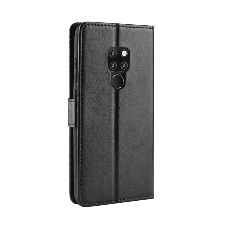 Crazy Horse Wallet Stand Leather Phone Case for Huawei Mate 20 X - Black-Cellmalls