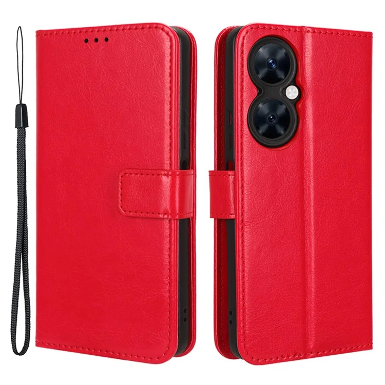 For Huawei Maimang 20 / nova 11i / Enjoy 60 Pro PU Leather Wallet Case Crazy Horse Texture Phone Cover with Stand - Black-Cellmalls