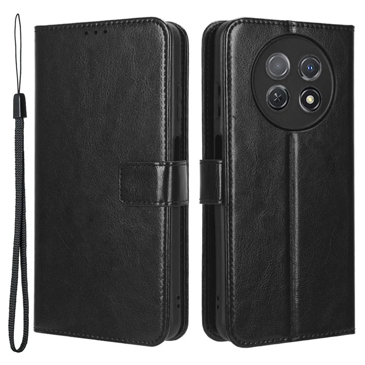 For Huawei nova Y91 4G / Enjoy 60X Crazy Horse Texture Flip Phone Case Stand Wallet PU Leather Phone Cover - Brown-Cellmalls