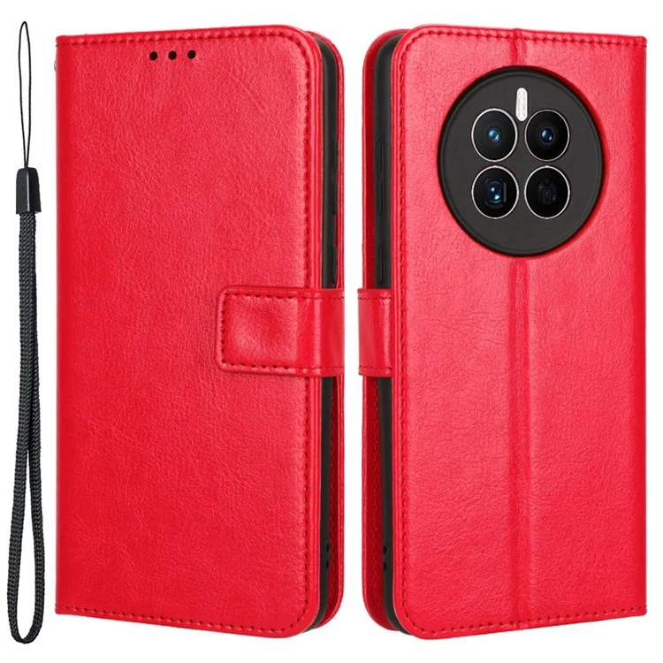 For Huawei Mate 50 4G PU Leather Case Crazy Horse Texture Magnetic Clasp Full Protection Phone Stand Wallet Cover - Brown-Cellmalls