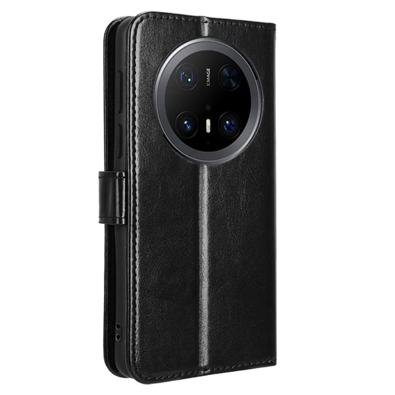 For Huawei Mate 70 Pro+ / 70 Pro Case Crazy Horse Texture PU Leather Phone Wallet Cover - Black-Cellmalls