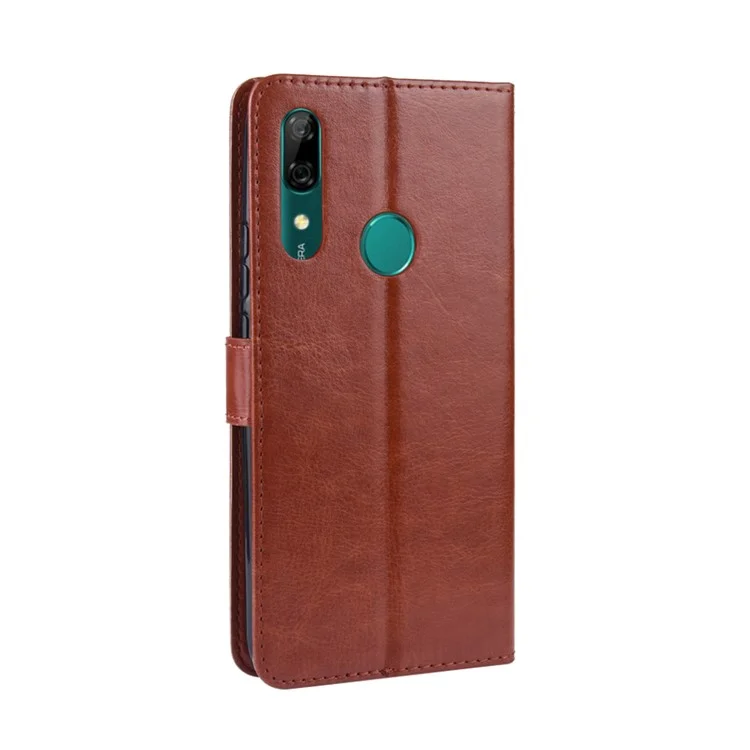 Crazy Horse Leather Wallet Case for Huawei Honor 9X (Global)/ P Smart Z / Y9 Prime 2019 - Brown-Cellmalls