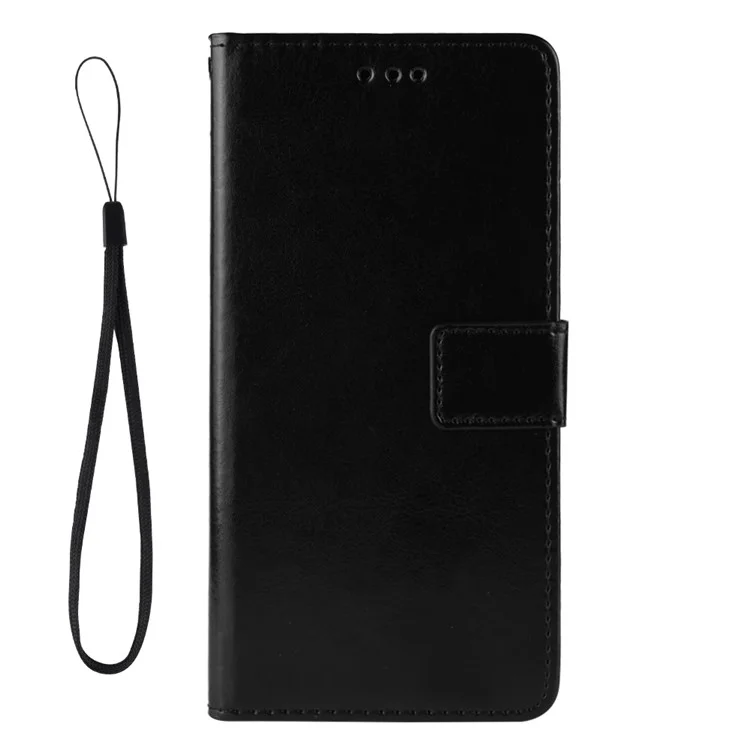 Crazy Horse Wallet Leather Case for Huawei P smart 2021/Y7a Shell - Black-Cellmalls