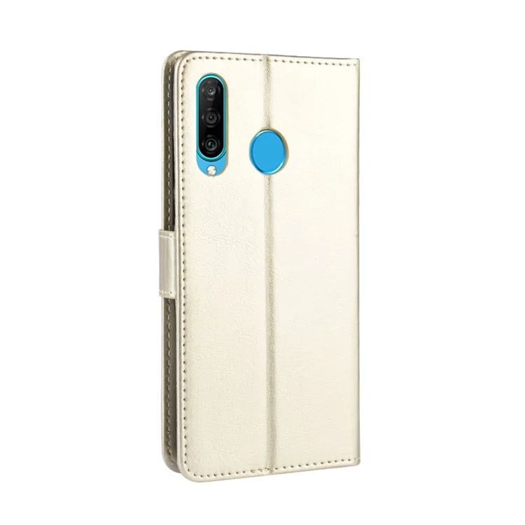 Crazy Horse Wallet Leather Protection Case for Huawei P30 Lite / nova 4e - Gold-Cellmalls