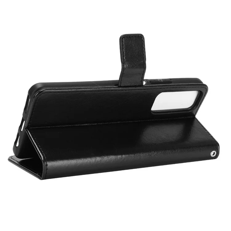 Crazy Horse Wallet Leather Case for Huawei P smart 2021/Y7a Shell - Black-Cellmalls