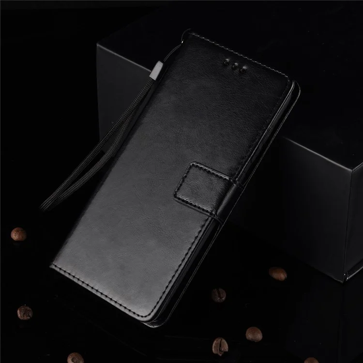 Crazy Horse Wallet Leather Case for Huawei P smart 2021/Y7a Shell - Black-Cellmalls