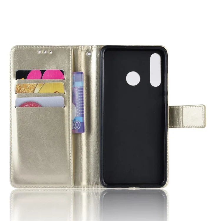 Crazy Horse Wallet Leather Protection Case for Huawei P30 Lite / nova 4e - Gold-Cellmalls