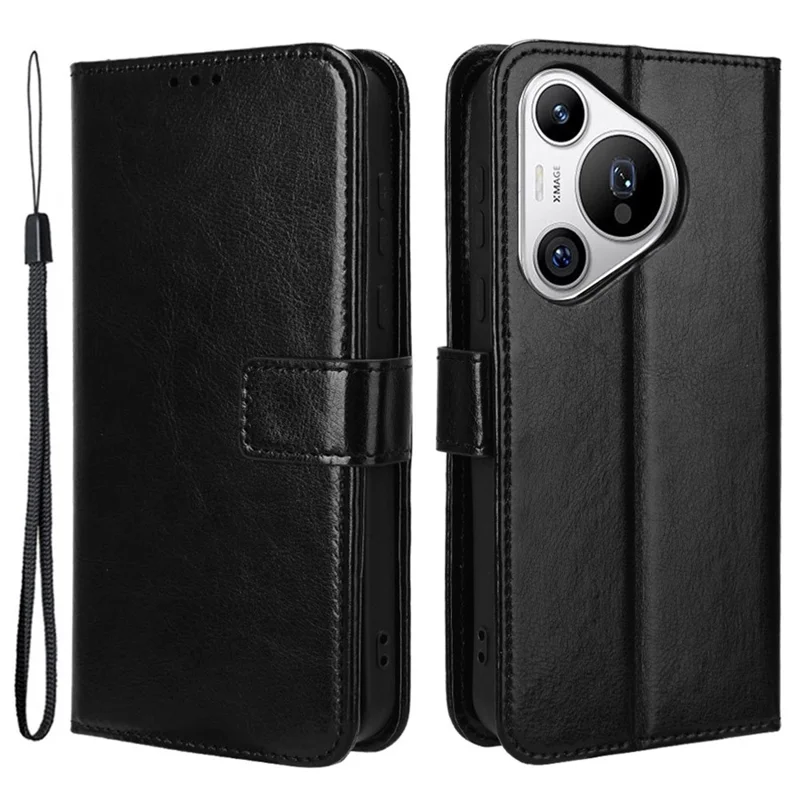 For Huawei Pura 70 Case Wallet Leather Cover Mobile Phone Accessories Wholesale - Black-Cellmalls