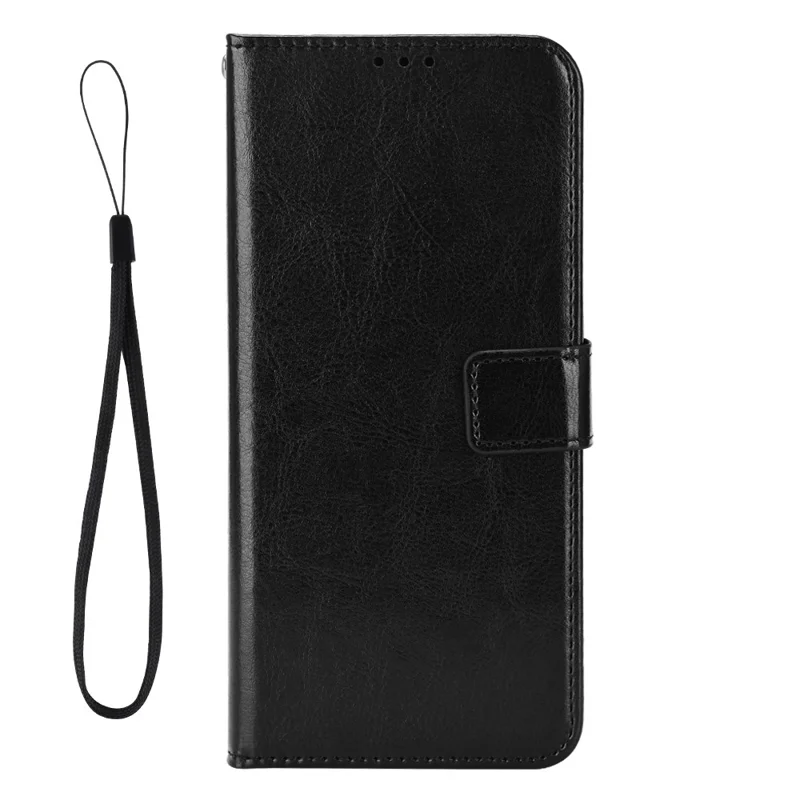 For Huawei P60 Pro / P60 Anti-Dust Crazy Horse Texture Wallet Phone Case PU Leather Phone Stand Cover - Black-Cellmalls