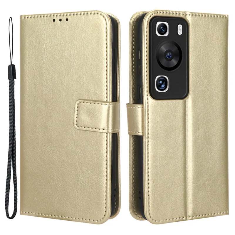 For Huawei P60 Pro / P60 Anti-Dust Crazy Horse Texture Wallet Phone Case PU Leather Phone Stand Cover - Black-Cellmalls