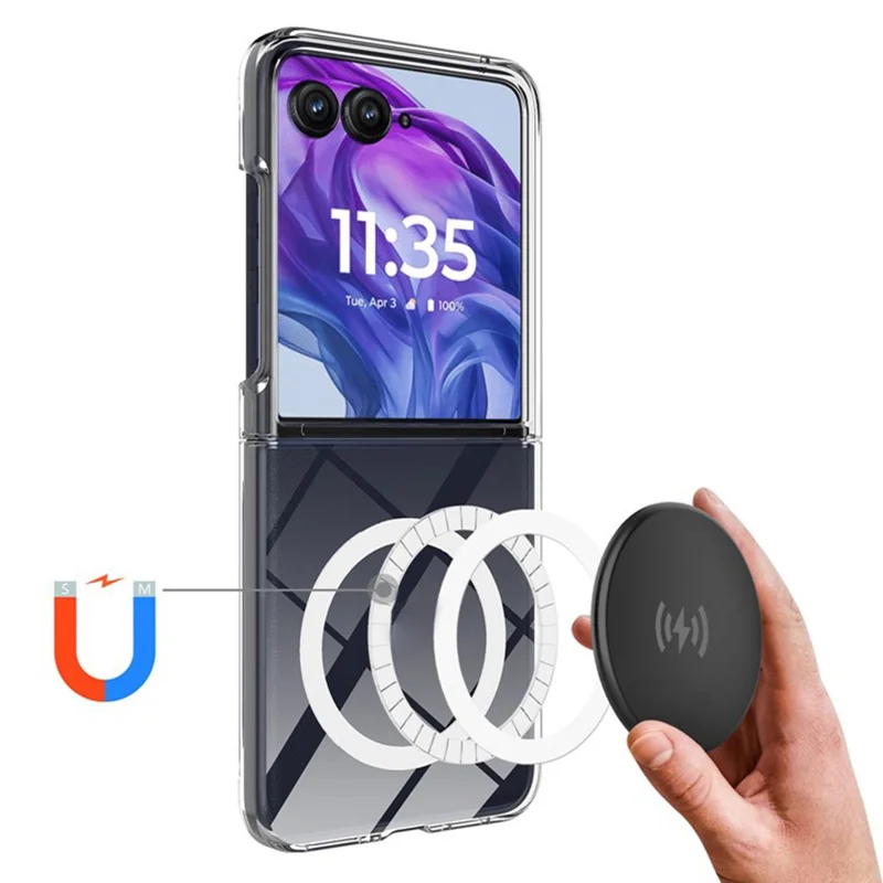 For Motorola Razr Ultra 2025 5G / Razr 60 Ultra 5G Clear Phone Case Compatible with MagSafe TPU+Acrylic Back Cover-Cellmalls