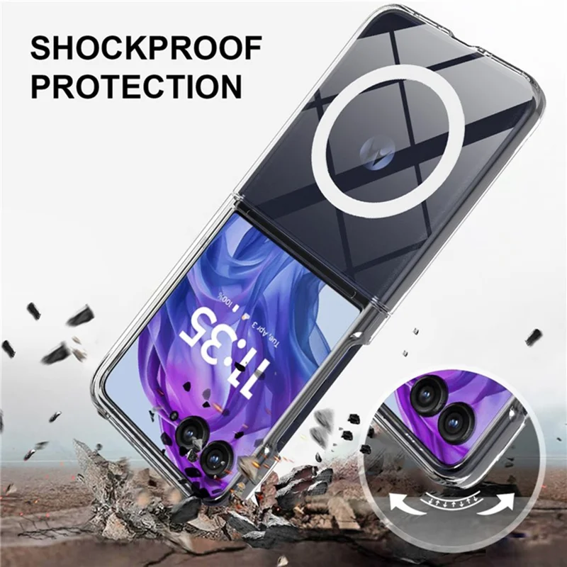 For Motorola Razr Ultra 2025 5G / Razr 60 Ultra 5G Clear Phone Case Compatible with MagSafe TPU+Acrylic Back Cover-Cellmalls