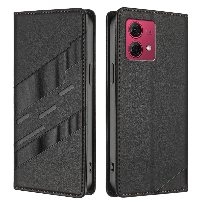 For Motorola Moto G84 5G Phone Cases Punk Style Imprinted Wallet Stand Leather Cover - Red-Cellmalls