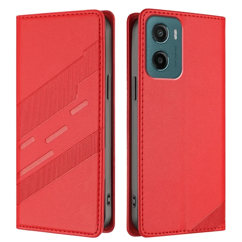 For Motorola Moto G05 4G Phone Cases Punk Style Imprinted Wallet Stand Leather Cover - Red-Cellmalls