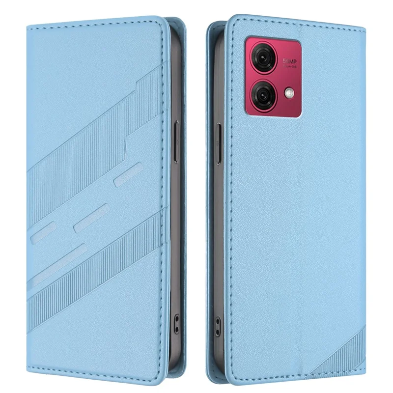 For Motorola Moto G84 5G Phone Cases Punk Style Imprinted Wallet Stand Leather Cover - Red-Cellmalls