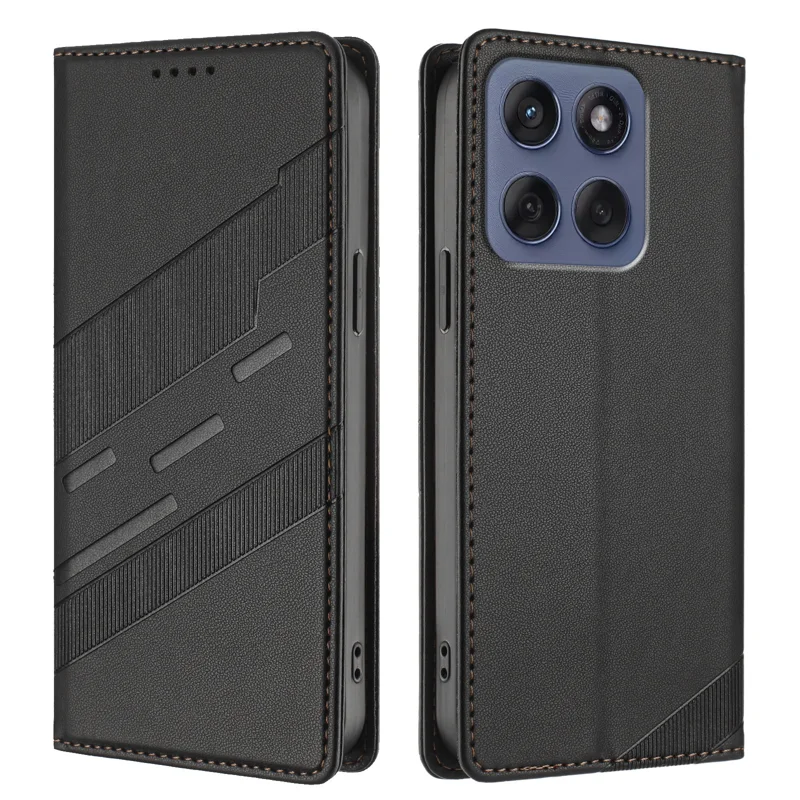 For Motorola Moto G86 5G Phone Cases Punk Style Imprinted Wallet Stand Leather Cover - Red-Cellmalls