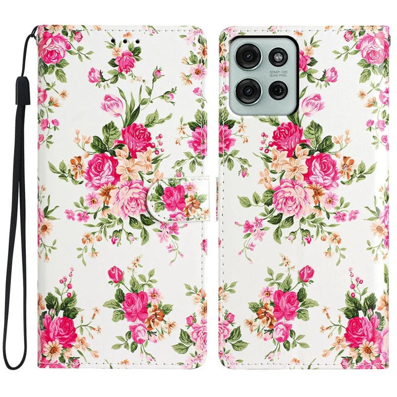 For Motorola Moto G86 5G Wallet Case PU Leather Pattern Printing Stand Phone Cover with Strap - Blue Butterfly-Cellmalls