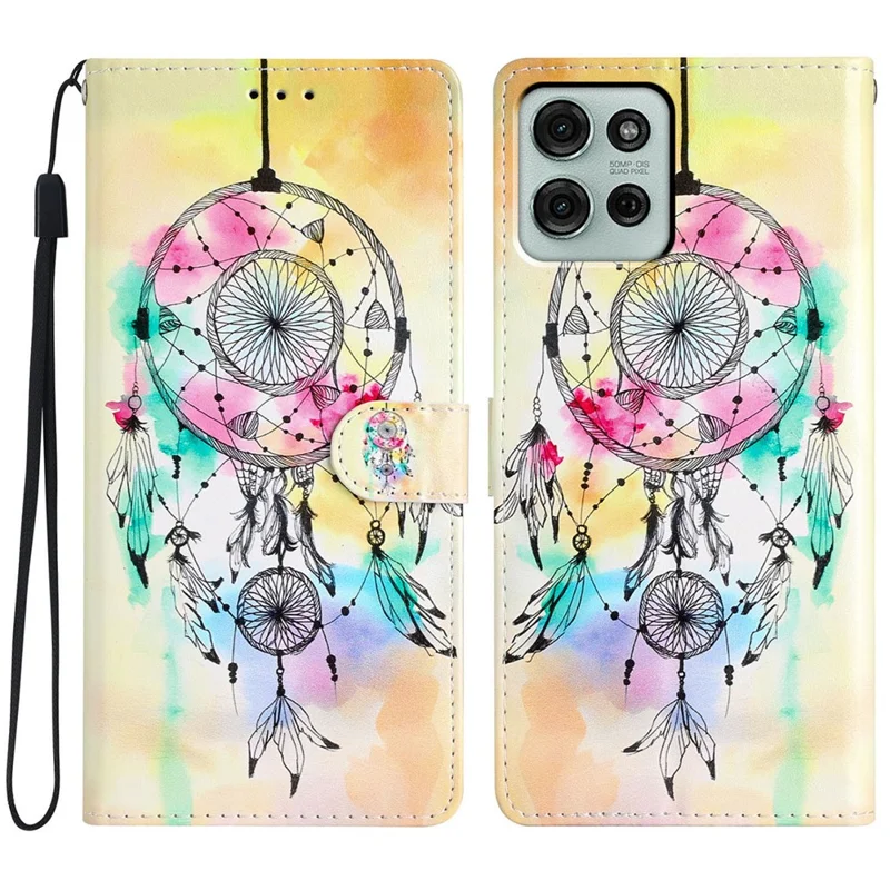 For Motorola Moto G86 5G Wallet Case PU Leather Pattern Printing Stand Phone Cover with Strap - Blue Butterfly-Cellmalls