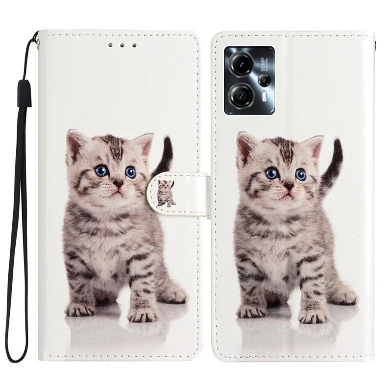 For Motorola Moto G13 4G / G23 4G / G53 5G PU Leather Wallet Case Pattern Printing Stand Flip Protective Cover - Two Wolves-Cellmalls