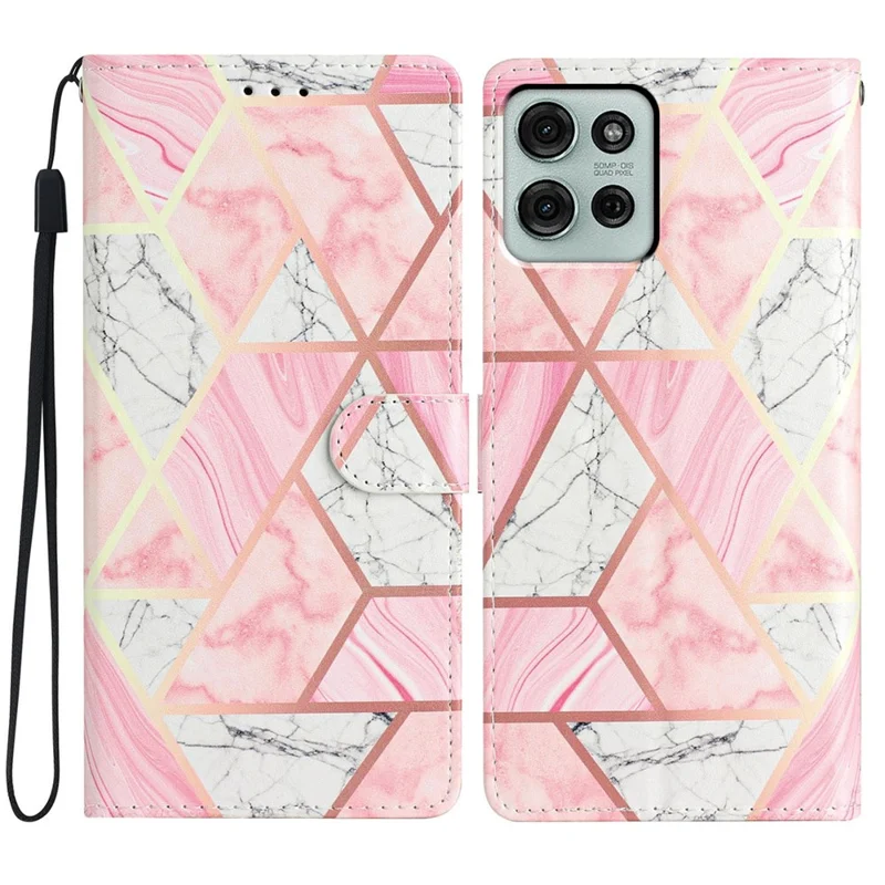 For Motorola Moto G56 5G Wallet Case PU Leather Pattern Printing Stand Phone Cover with Strap - Blue Butterfly-Cellmalls