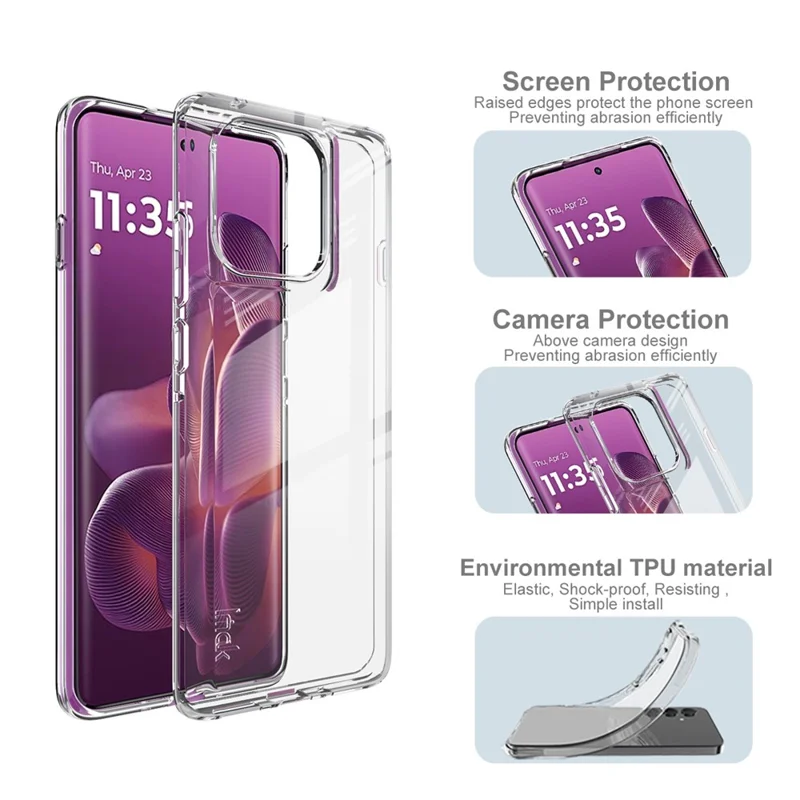 IMAK UX-10 Series For Motorola Edge 60 Pro 5G Clear Phone Case Soft TPU Mobile Back Cover-Cellmalls