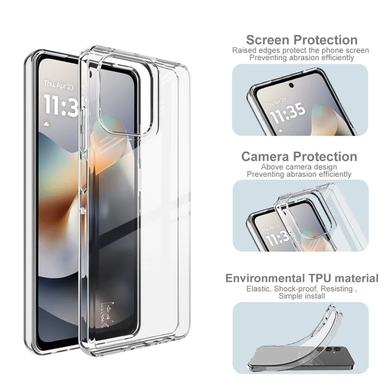 IMAK UX-10 Series For Motorola Moto G56 5G Clear Phone Case Soft TPU Mobile Back Cover-Cellmalls