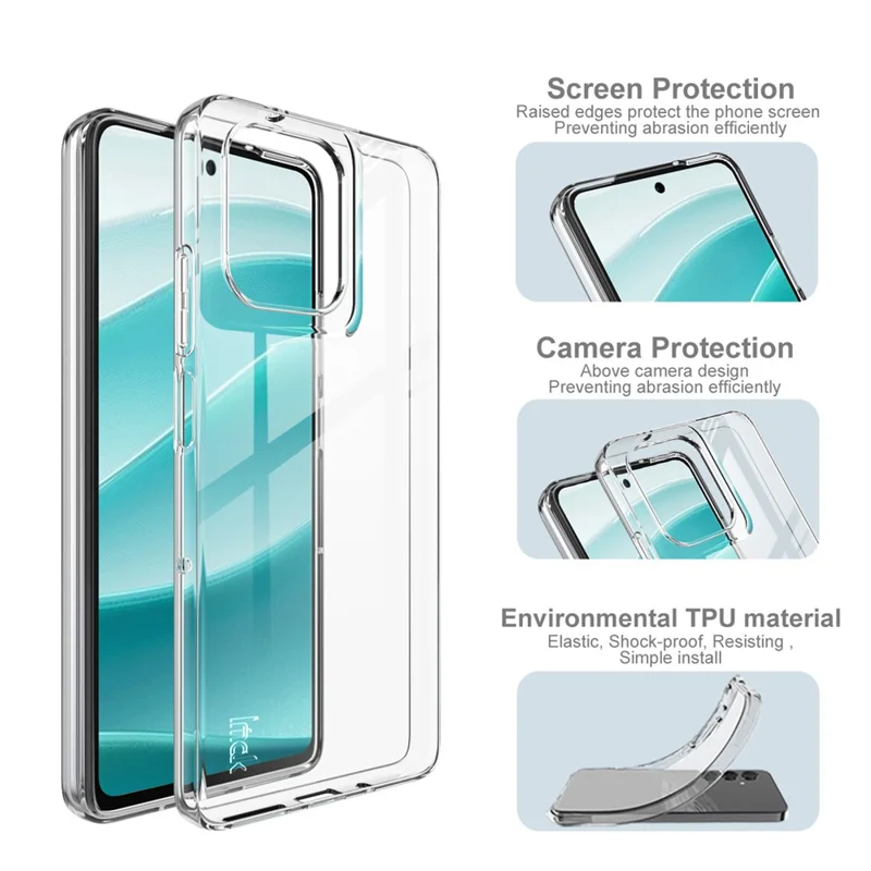 IMAK UX-10 Series For Motorola Moto G75 5G Clear Phone Case Soft TPU Mobile Back Cover-Cellmalls