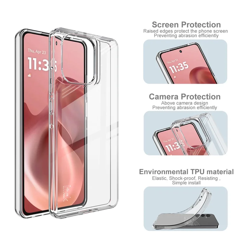 IMAK UX-10 Series For Motorola Moto G86 5G Clear Phone Case Soft TPU Mobile Back Cover-Cellmalls
