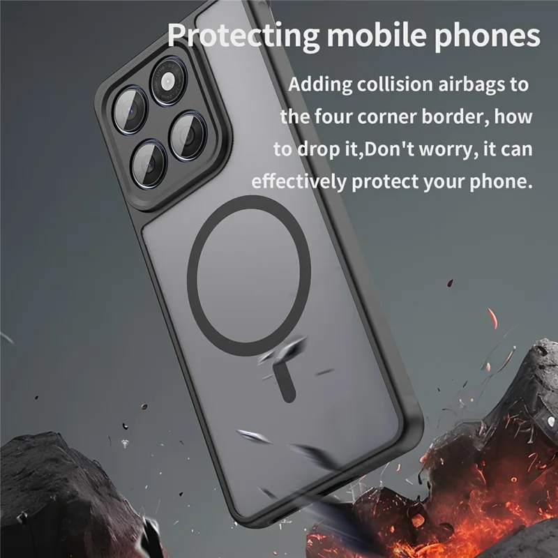 For Motorola Edge 60 Fusion 5G  /  Edge 60 5G Case Compatible with MagSafe Anti Drop PC + TPU Phone Cover - Black-Cellmalls