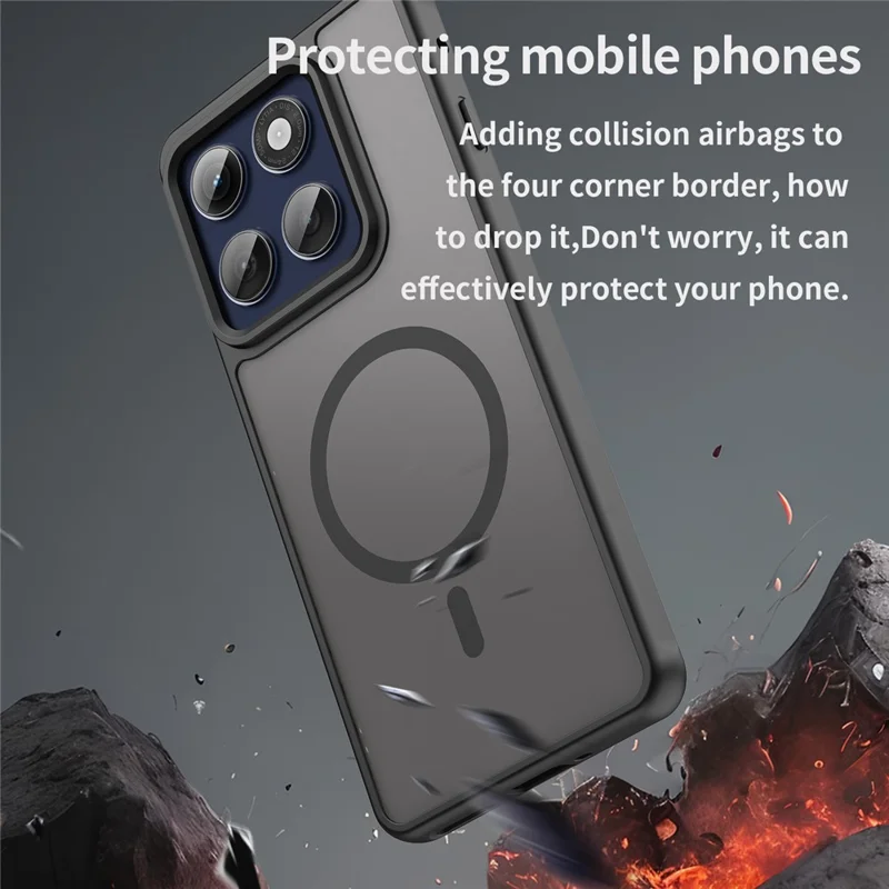 For Motorola Edge 60 Pro 5G Case Compatible with MagSafe Anti Drop PC + TPU Phone Cover - Black-Cellmalls