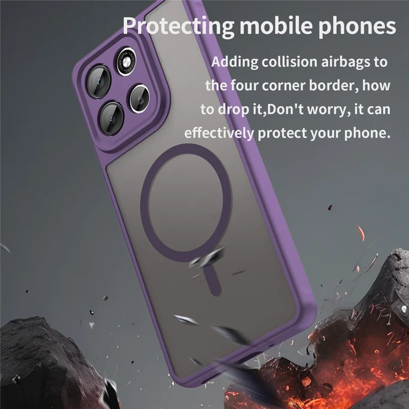 For Motorola Moto G100 Pro 5G Case Compatible with MagSafe Anti Drop PC + TPU Phone Cover - Purple-Cellmalls