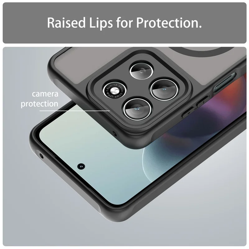 For Motorola Moto G56 5G Case Compatible with MagSafe Anti Drop PC + TPU Phone Cover - Black-Cellmalls