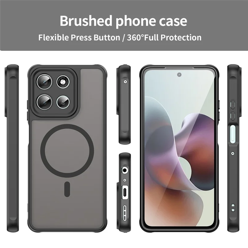 For Motorola Moto G56 5G Case Compatible with MagSafe Anti Drop PC + TPU Phone Cover - Black-Cellmalls