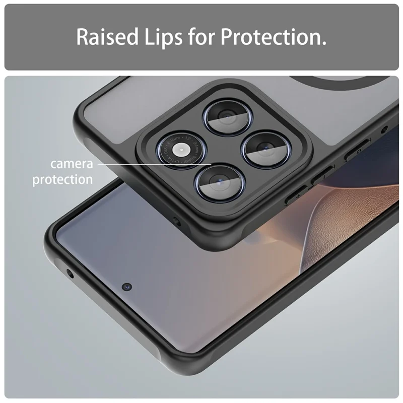 For Motorola Edge 60 Fusion 5G  /  Edge 60 5G Case Compatible with MagSafe Anti Drop PC + TPU Phone Cover - Black-Cellmalls