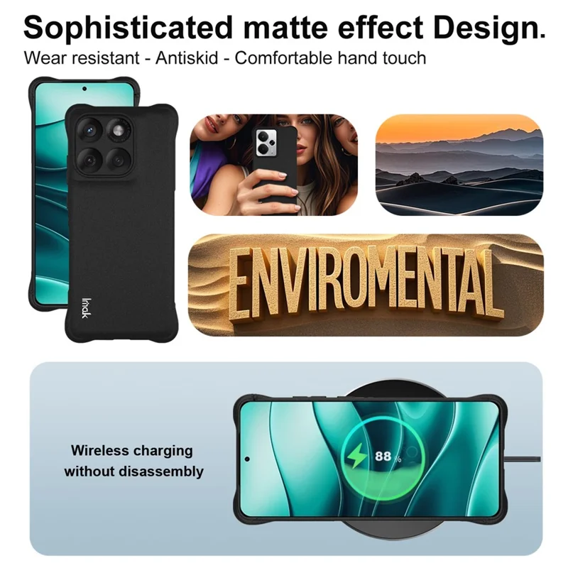 IMAK For Motorola Edge 60 5G / 60 Fusion 5G / Edge 60s 5G Case TPU Phone Cover Airbag Shockproof Protection - Matte Black-Cellmalls