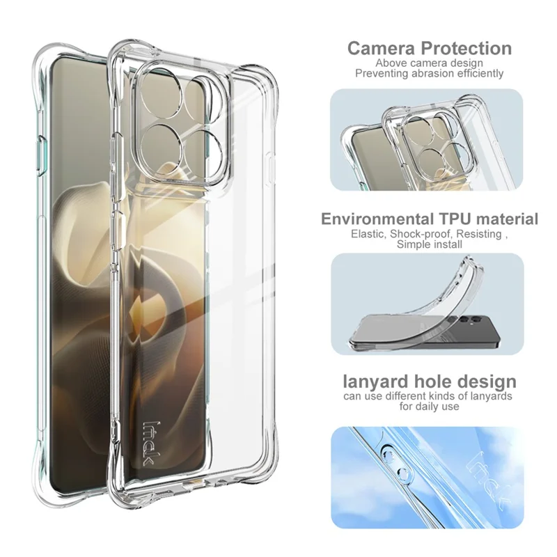 IMAK For Motorola Edge 60 Pro 5G Case TPU Phone Cover Airbag Shockproof Protection - Transparent-Cellmalls