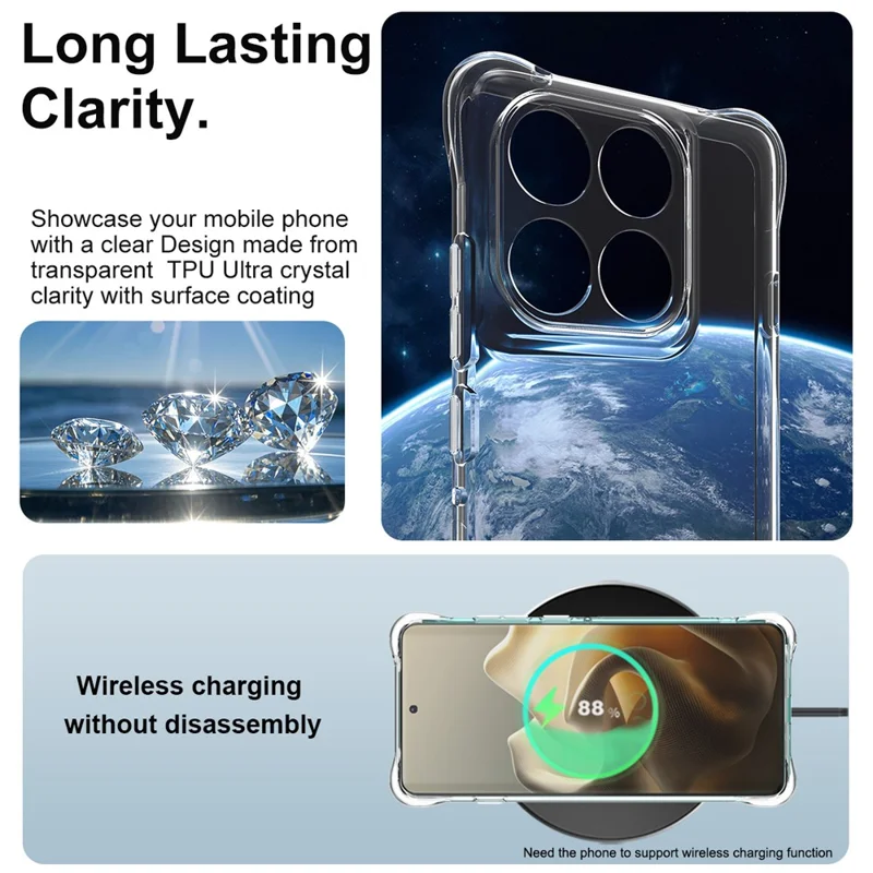 IMAK For Motorola Edge 60 Pro 5G Case TPU Phone Cover Airbag Shockproof Protection - Transparent-Cellmalls