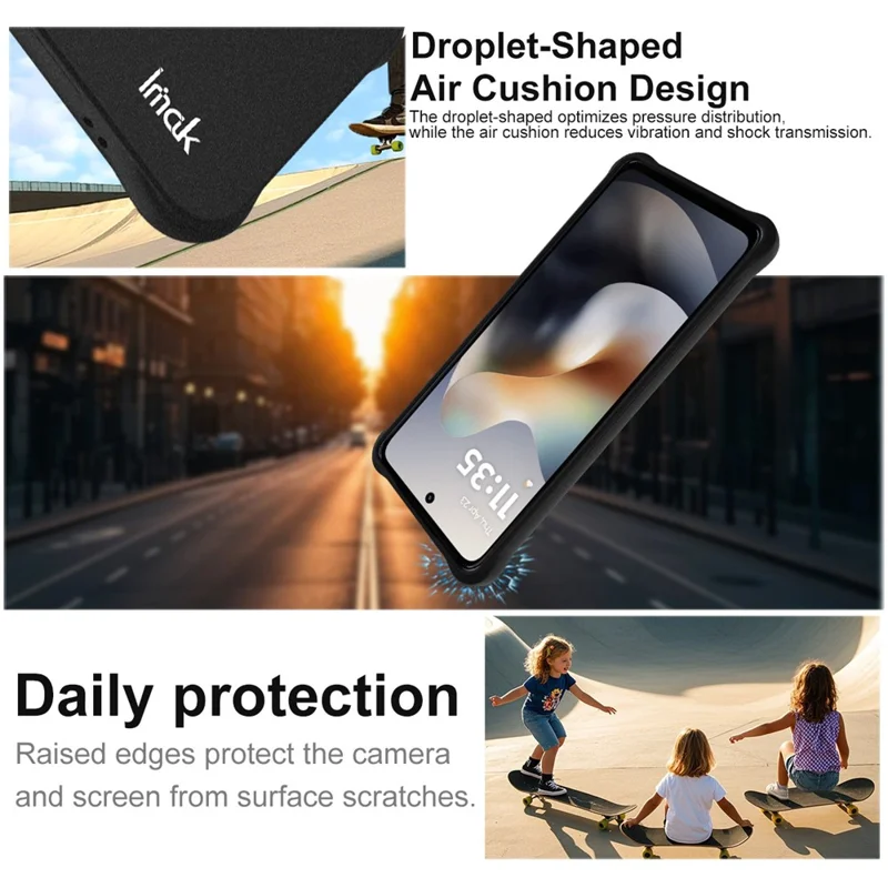 IMAK For Motorola Moto G56 5G Case TPU Phone Cover Airbag Shockproof Protection - Matte Black-Cellmalls